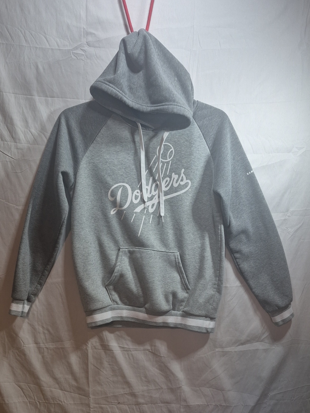 Gray Pullover Hoodie Sweatshirt with Dodger print